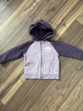 Roots Two-Tone Lavender and Deep Purple Zip Hoodie for Kids